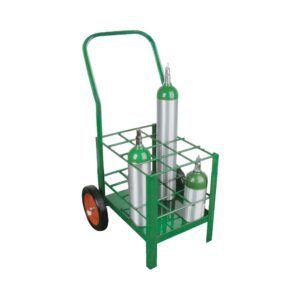 Green Painted Cylinder Cart for 12 M7, M9, C, D, E size Cylinders