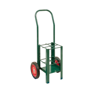 Green Painted Cart for 4 Jumbo D Cylinders (2 Wheels)
